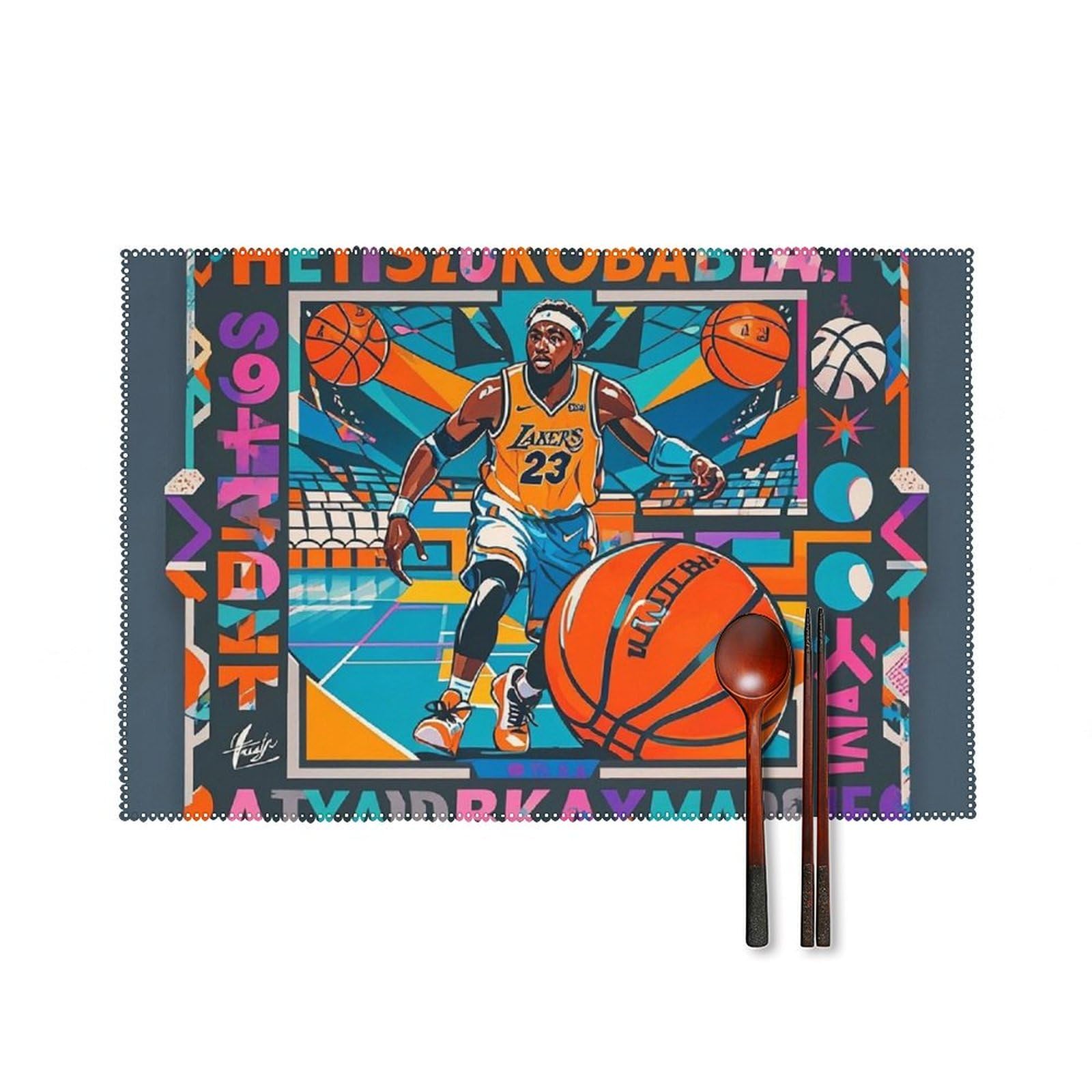 Sets de table basket-ball parfaits pour anniversaires et repas de cuisine en famille