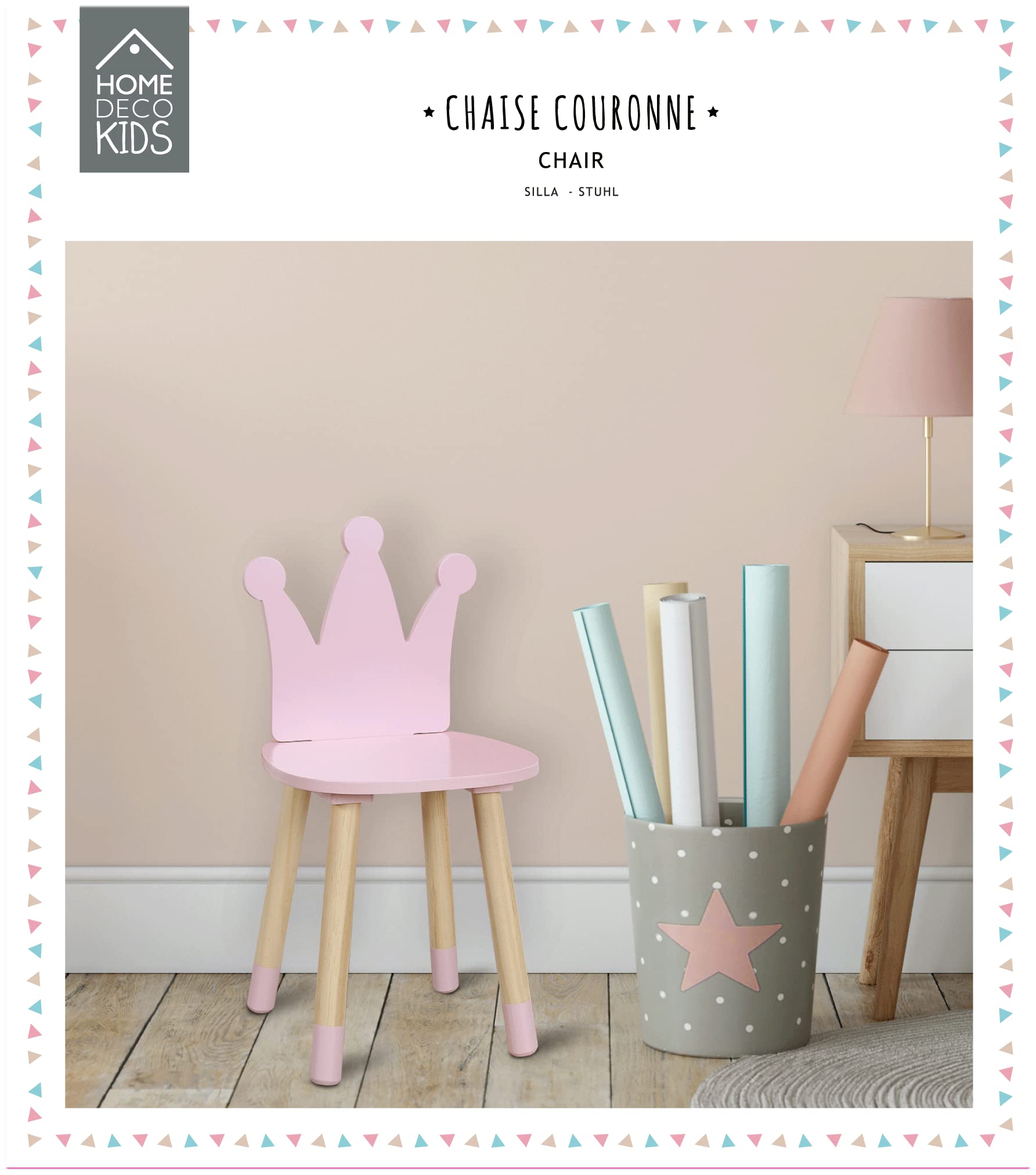 SILLA INFANTIL CORONA ROSA