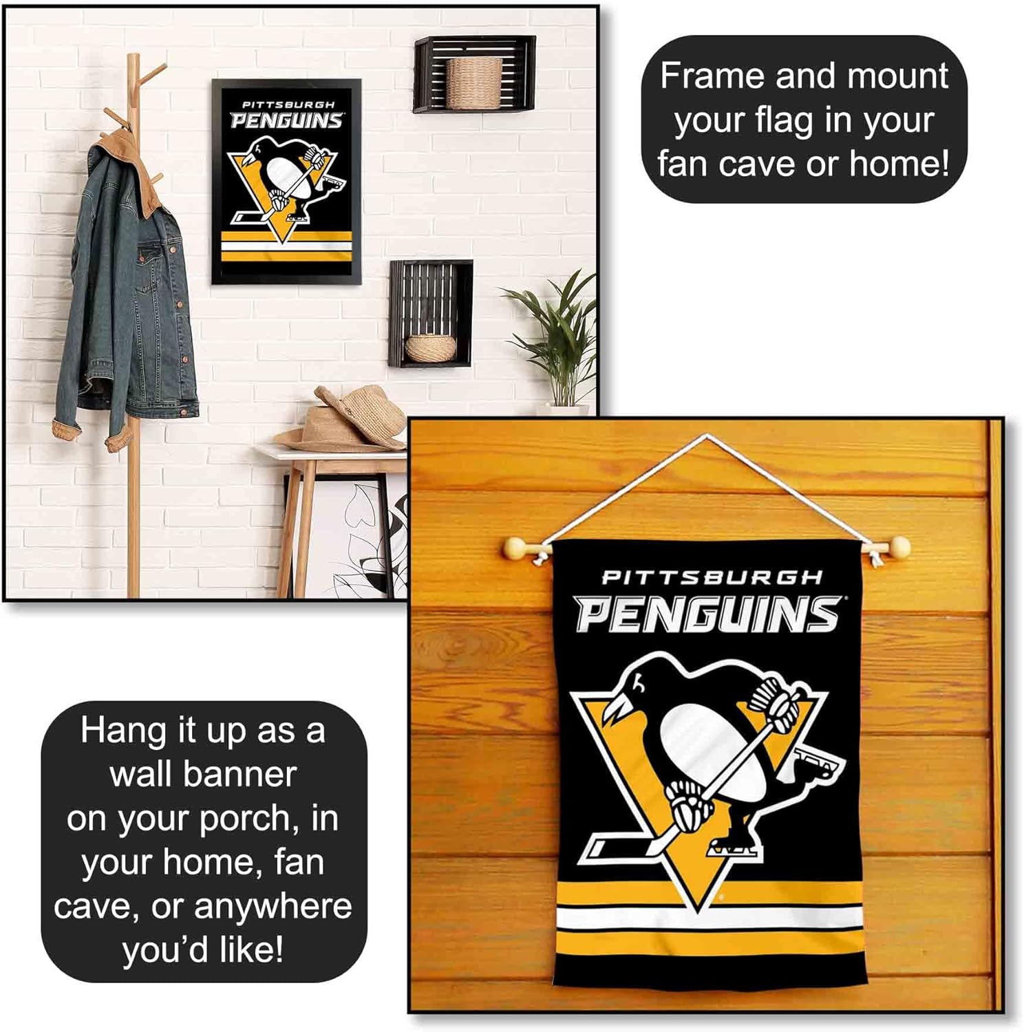 Pittsburgh Penguins Double Sided Garden Flag