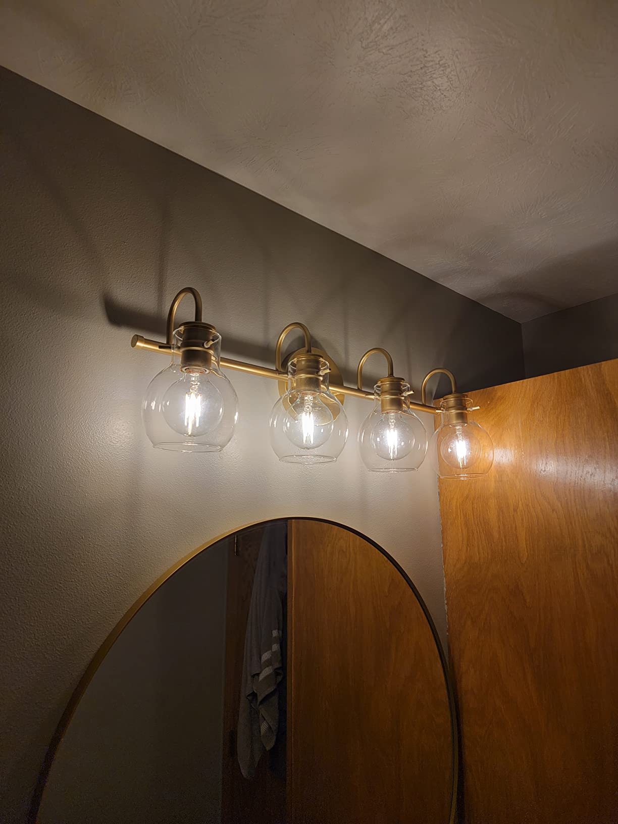 21/mo Finance KSANA Gold Bathroom Vanity Light Fixtures with Clear