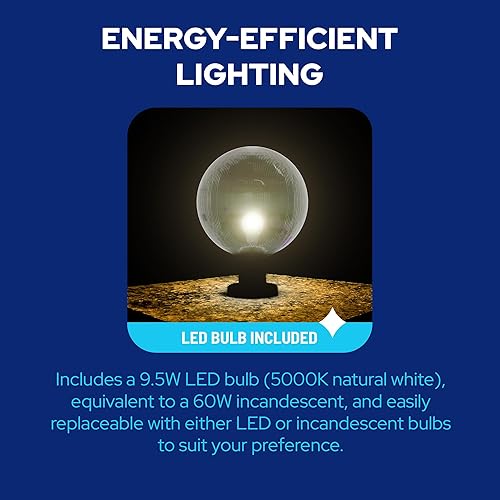 Miniatura 6 de KastLite Accesorio de iluminación combinado de poste de lámpara  Lente prismática sin cuello de 16 pulgadas con clips de ala negros  Se adapta a