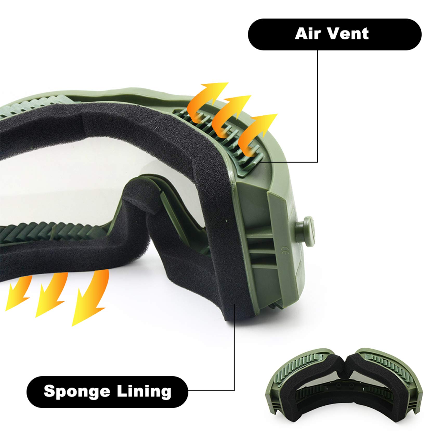 Militare Alpha Ballistic Goggles Tattico Esercito Occhiali da Sole Airsoft CS Paintball Occhiali 3 Lens Kit