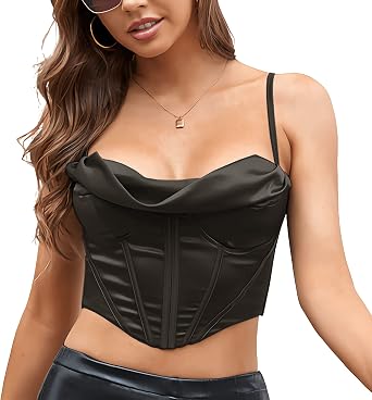 Corset Tops for Women Sexy Going Out Crop Tops Y2k Cute Boned Straps Backless Bustier Bra