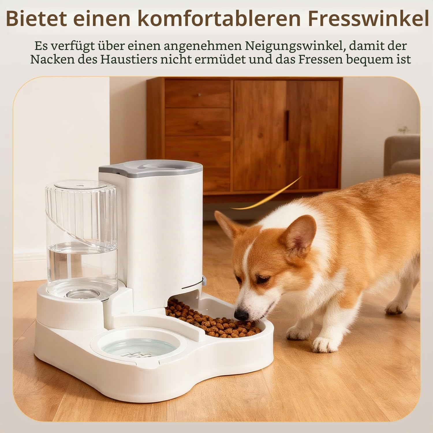 Nobleza 2-in-1 Automatischer Futter- und Wasserspender für Katzen und kleine Hunde – Schwerkraftsystem ohne Strom, 2,2 L Futterbehälter & 1 L Wassertank mit Aktivkohlefilter, rutschfeste Basis