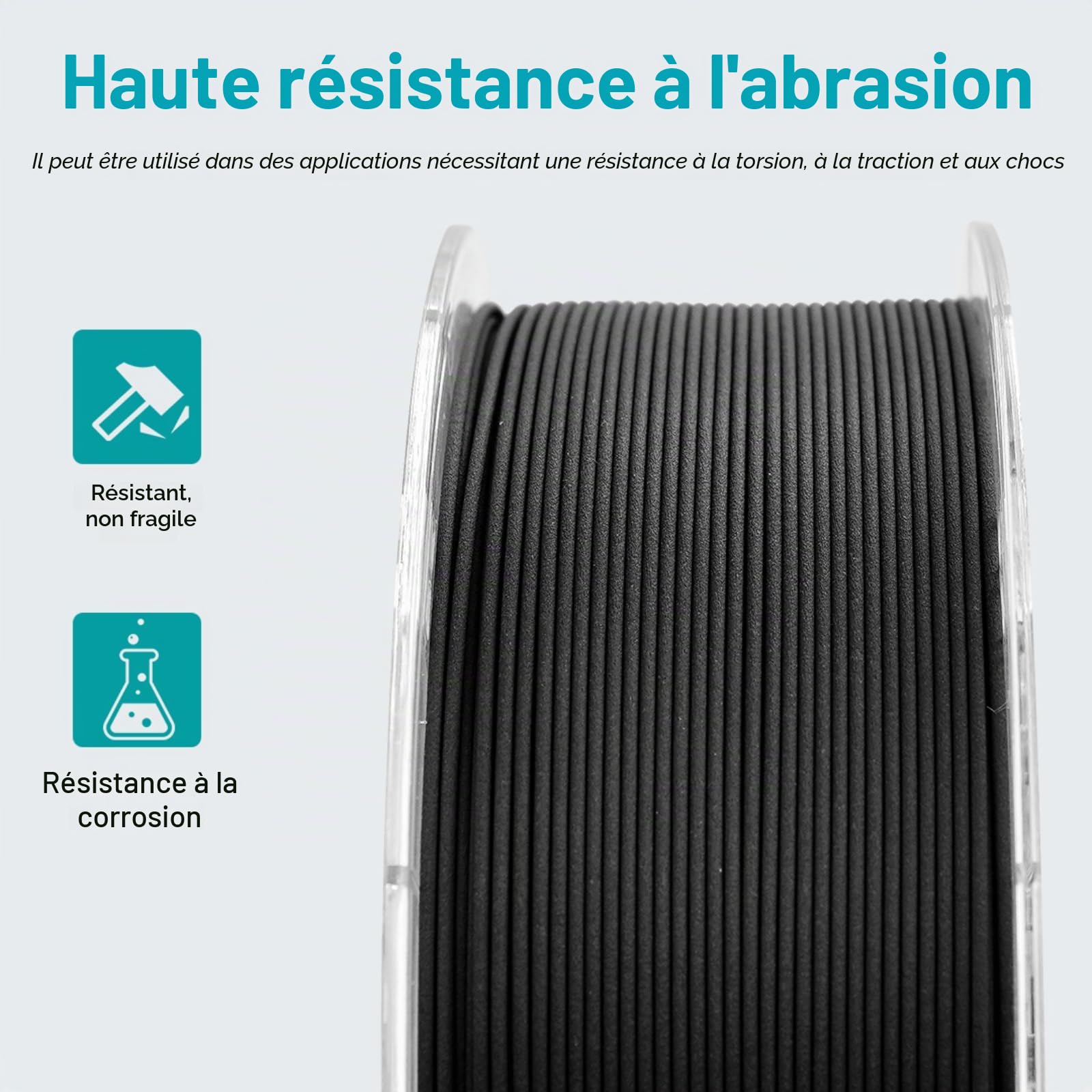 YXPOLYER Filament en fibre de carbone en nylon pour imprimante 3D PA6-CF 1,75 mm1 kg PA CF Filament d'impression 3D