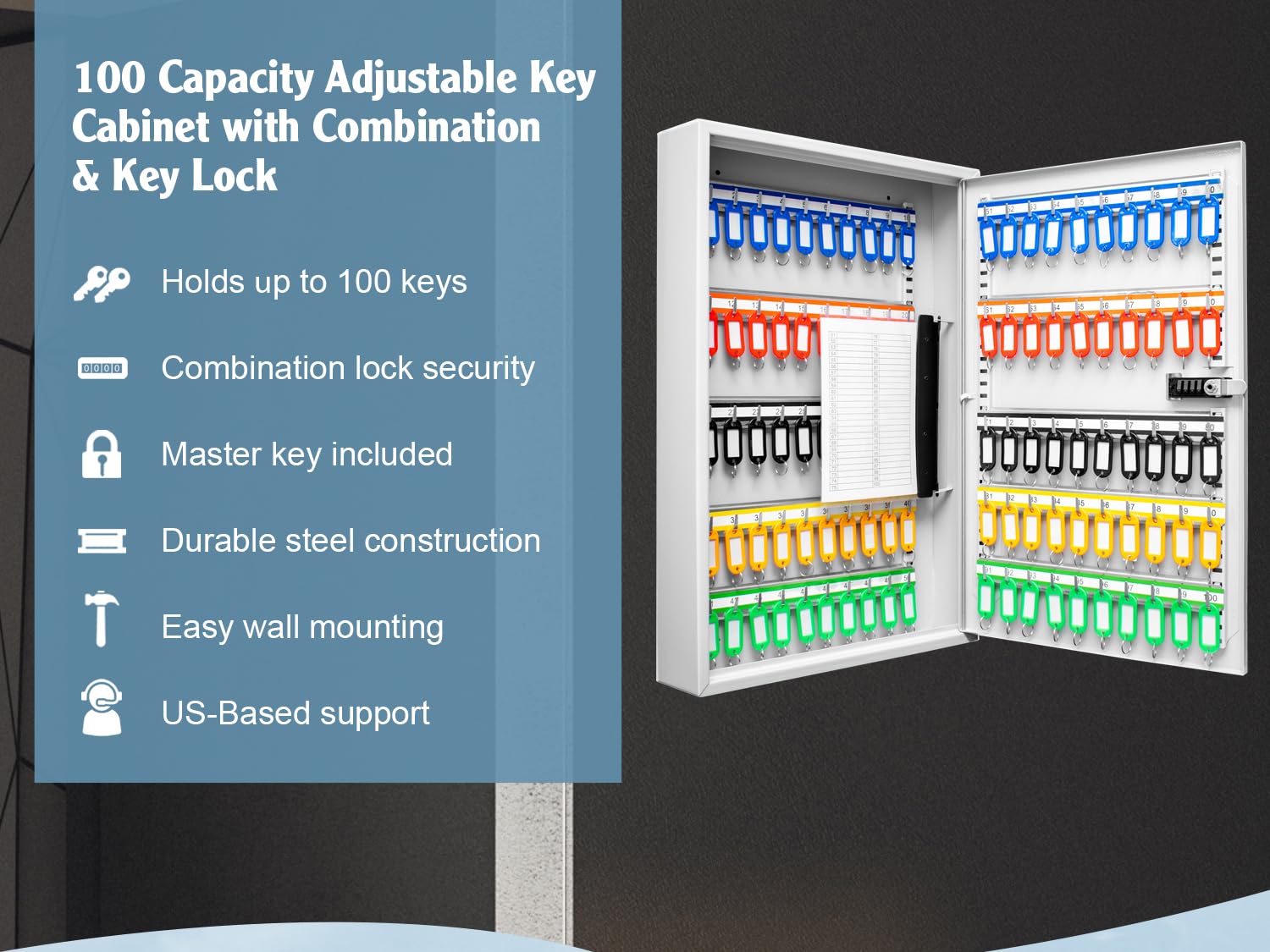 Snapklik.com : Barska 100 Position Combination Key Lock Box Wall Mount ...