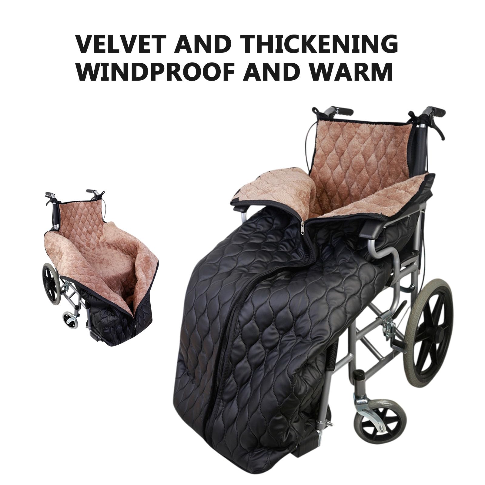 Manta de forro polar para silla de ruedas con capucha y bolsa para pies que mantiene las piernas y los pies calientes, poncho reutilizable para uso en interiores y exteriores