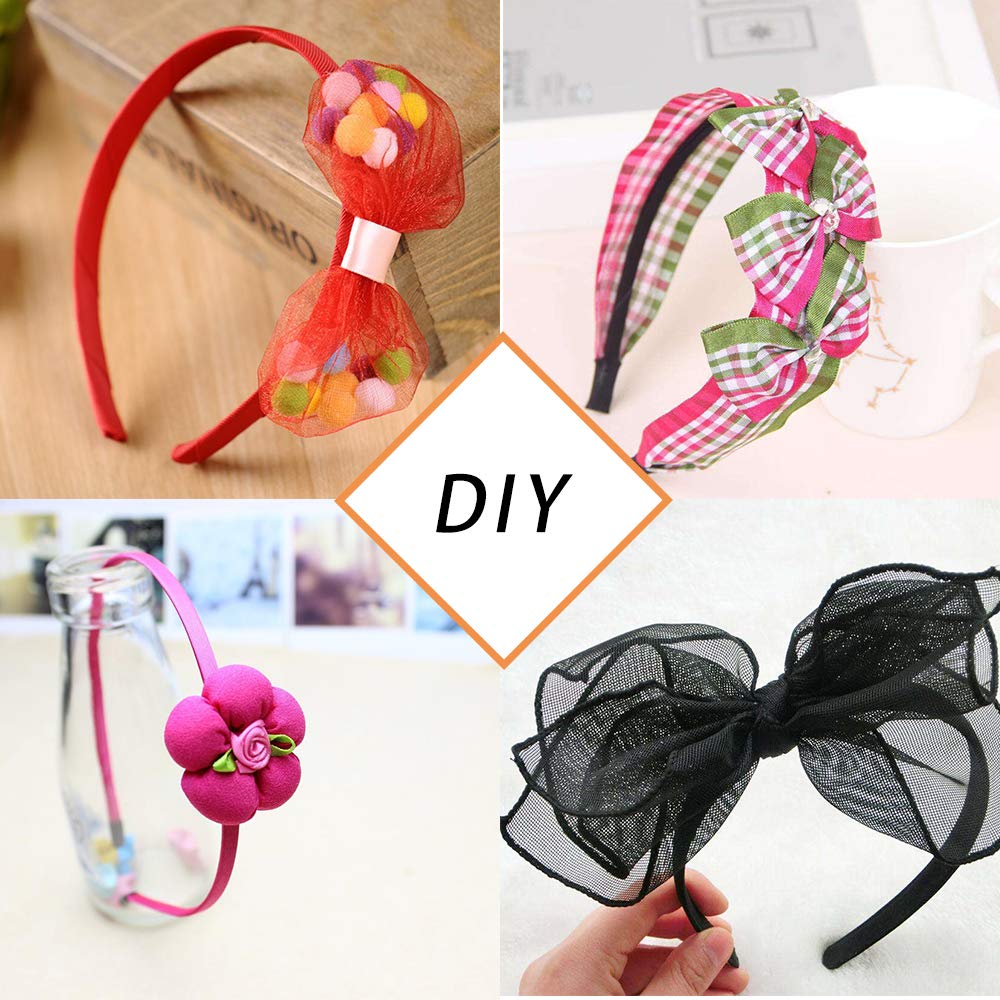 HAPY SHOP Satin Covered Headbands,30 Pieces 1 cm Girl Satin Headbands Ribbon Covered 36cm Circle Size Perimeter Hair Accessories, Multicolor