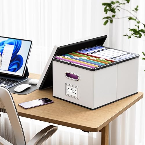 Miniatura 7 de Huolewa Caja organizadora de archivos decorativa con tapa