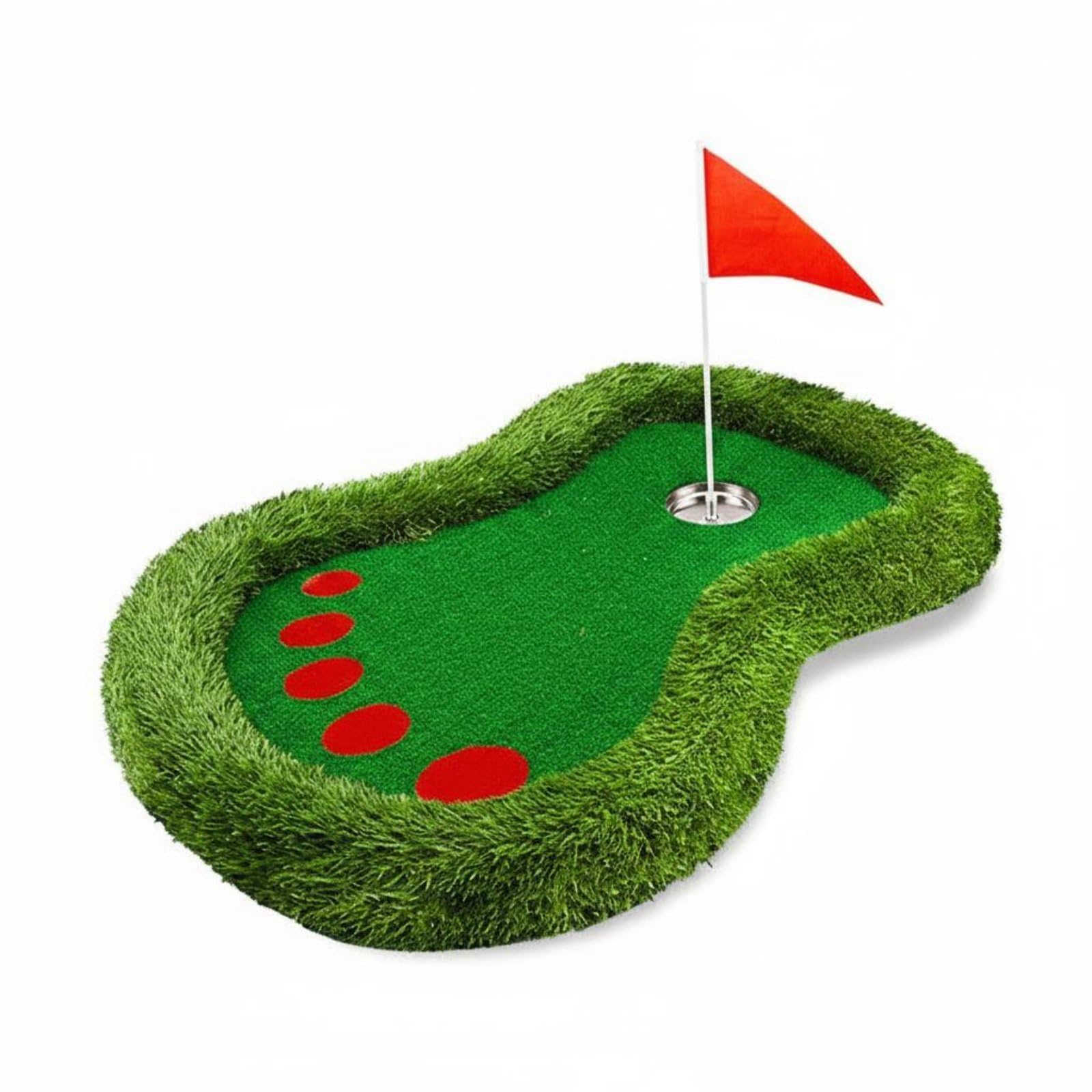 Flotante Set de Putting Acuático Alfombra Flotante Tapete de Práctica de Putt con Superficie Tipo Hierba de Material Césped, Rojo, Style to 2