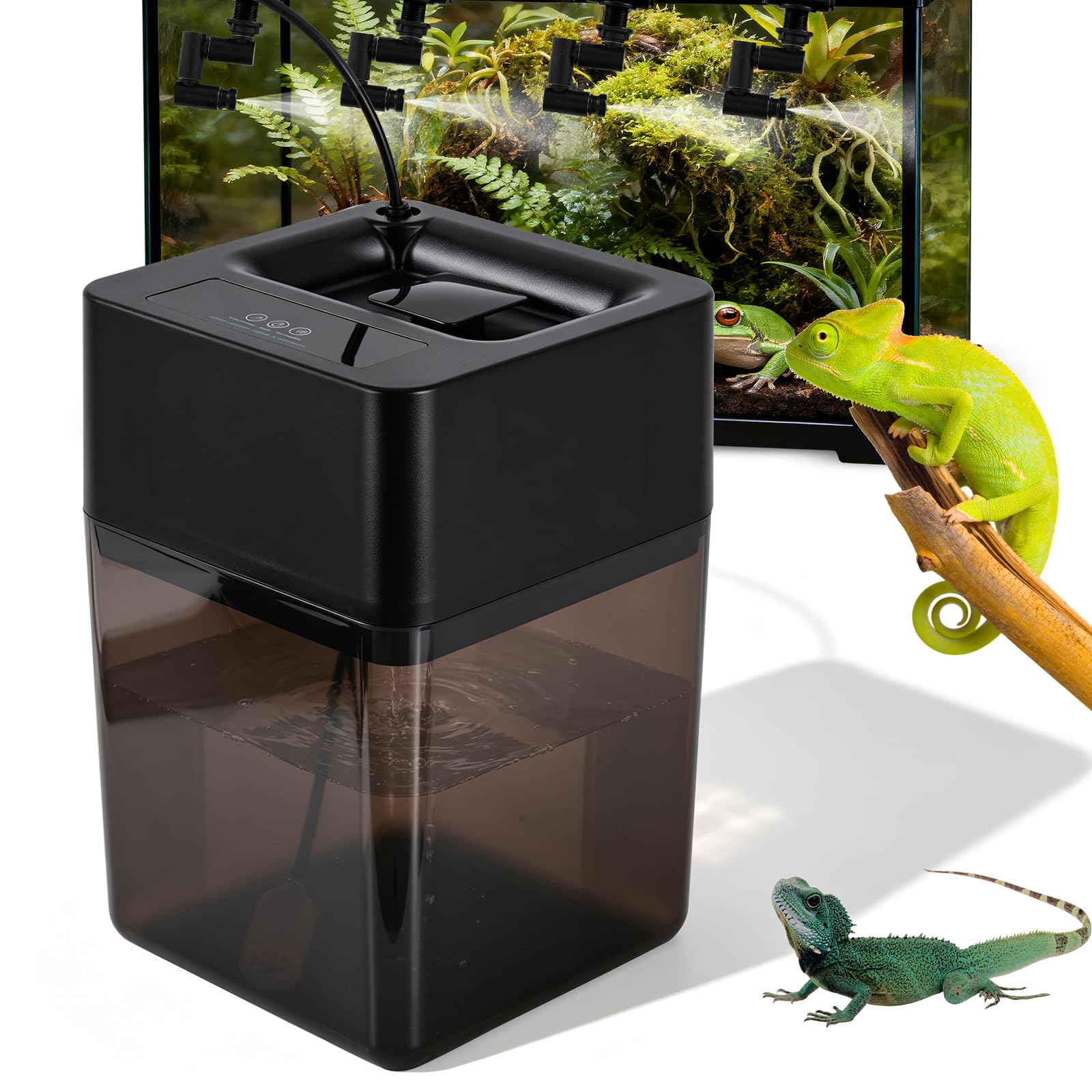 BAOSHISHAN Impianto di irrigazione Terrarium 12 l, Serbatoio Acqua 5 – 60 Secondi, Tempo di spruzzatura dell'Acqua, 3 modalità di spruzzatura dell'Acqua