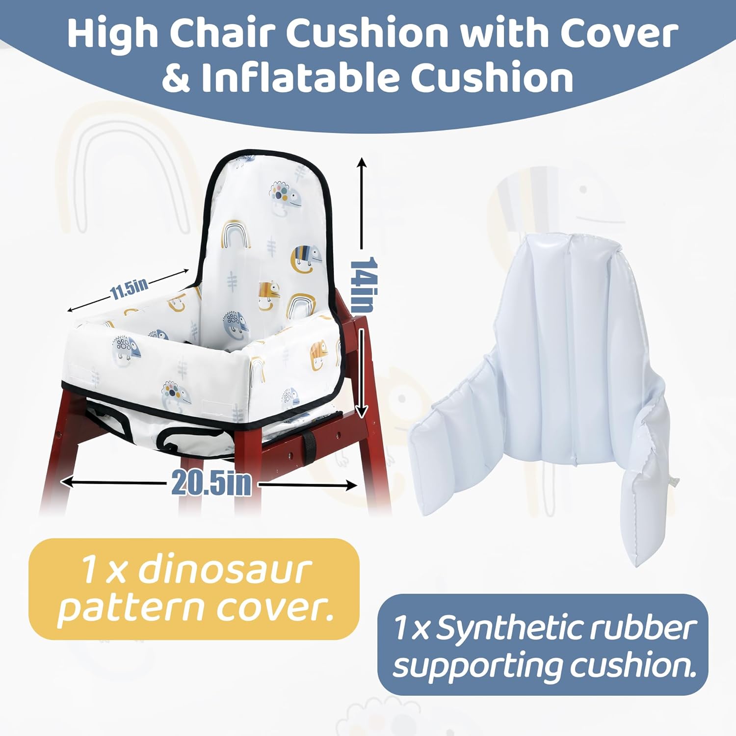 BALAPET Resuable 100% Waterproof High Chair Cover with Back Support for Restaurant, Baby Chair Protector Cover for Wooden or Restaurant High Chair, Protect Against Messy Meals and Dirty image 2 of 7 B0DHZ77QNJ