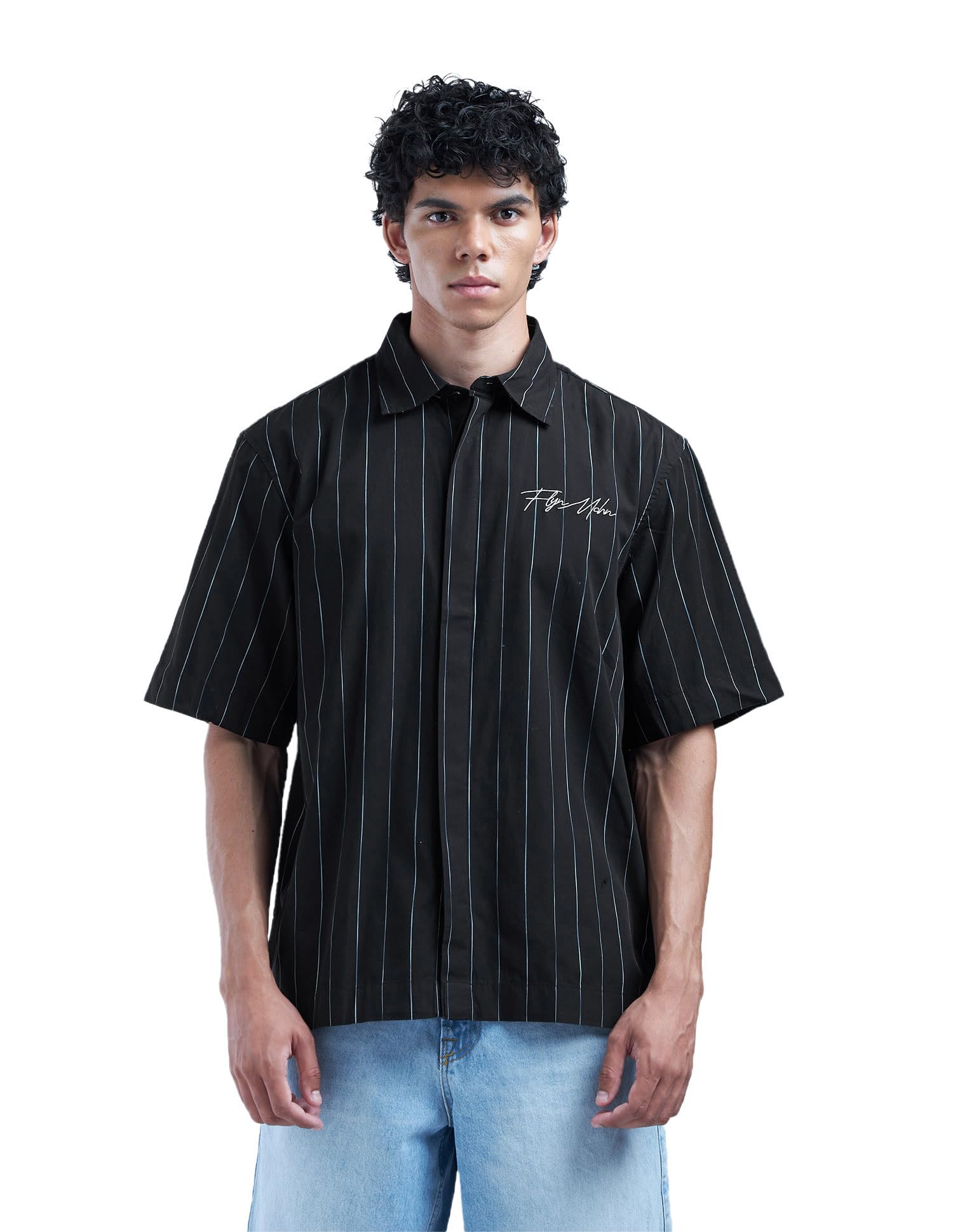 flying machine Men's Oversized Fit Shirt | Striped | Short Sleeves | Shirt for Man-picture-39