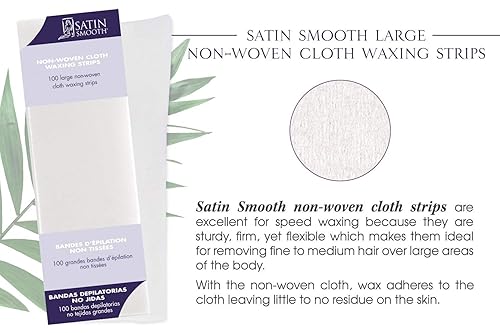 Miniatura 3 de Satin Smooth Tiras grandes de cera de tela no tejida, 100 unidades