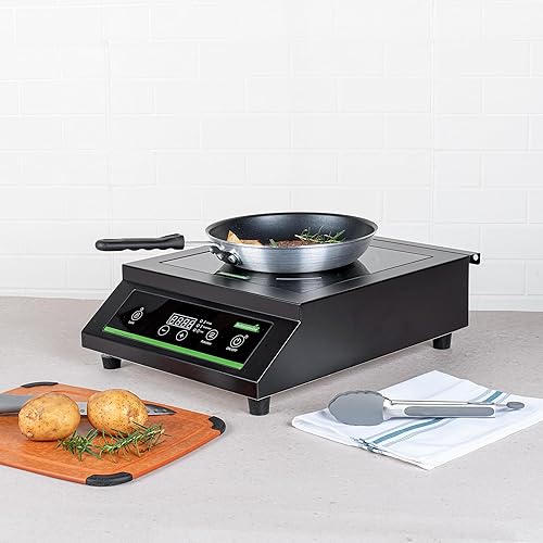 Miniatura 3 de Restaurantware -Kitchen Tek - Placa de inducción de 3500 W, 1 placa eléctrica con sensor táctil - 140F a 465F, 10 ajustes de potencia, estufa de