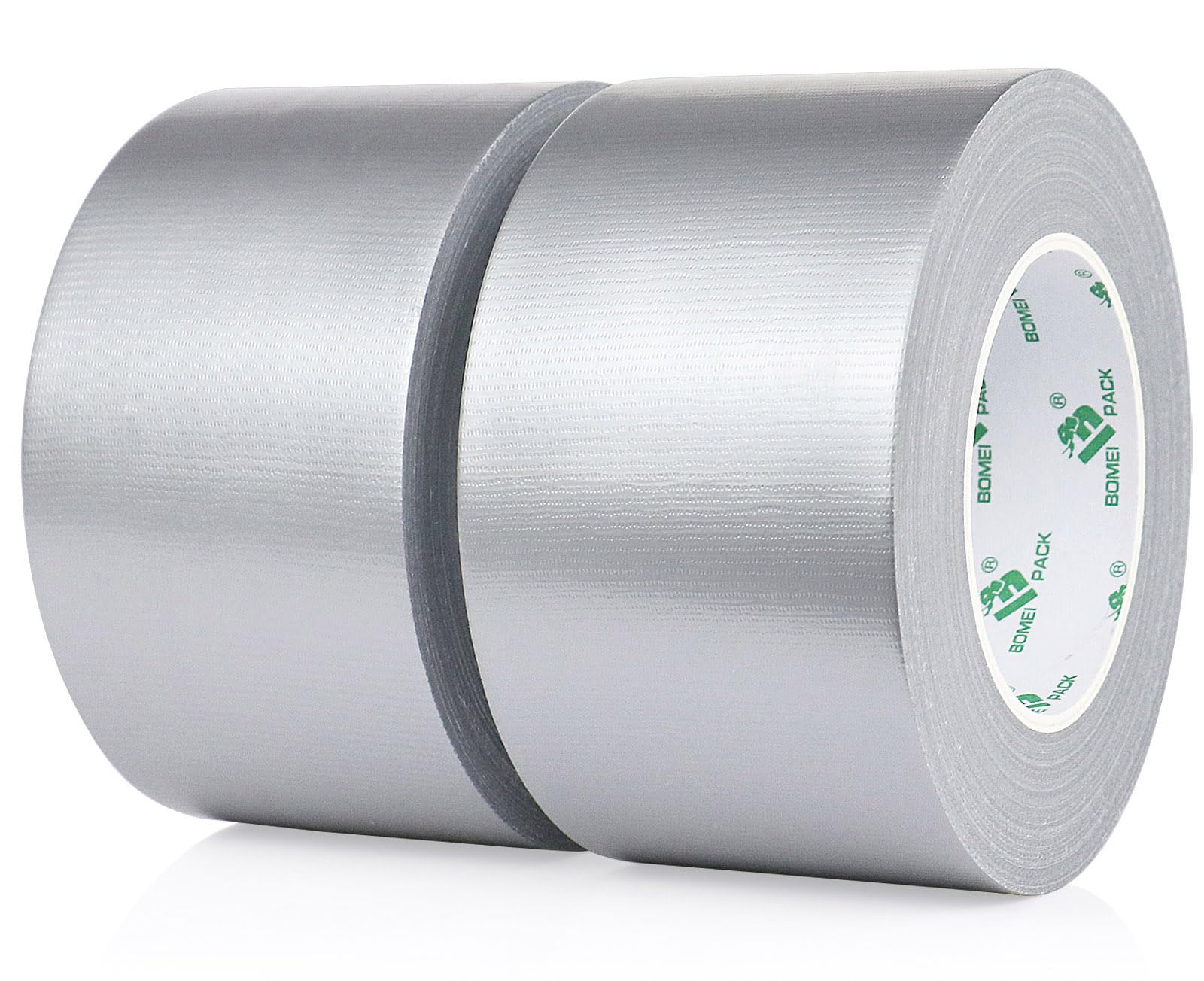 BOMEI PACK Black Cloth Duct Tape 2Rolls 75mm x 50m Reinforced Gaffer Waterproofs Heavy Duty Duct Tape for Fixing Repairing DIY Craft Labeling Boxes Sealing Strapping for Home Jobs (Silver)