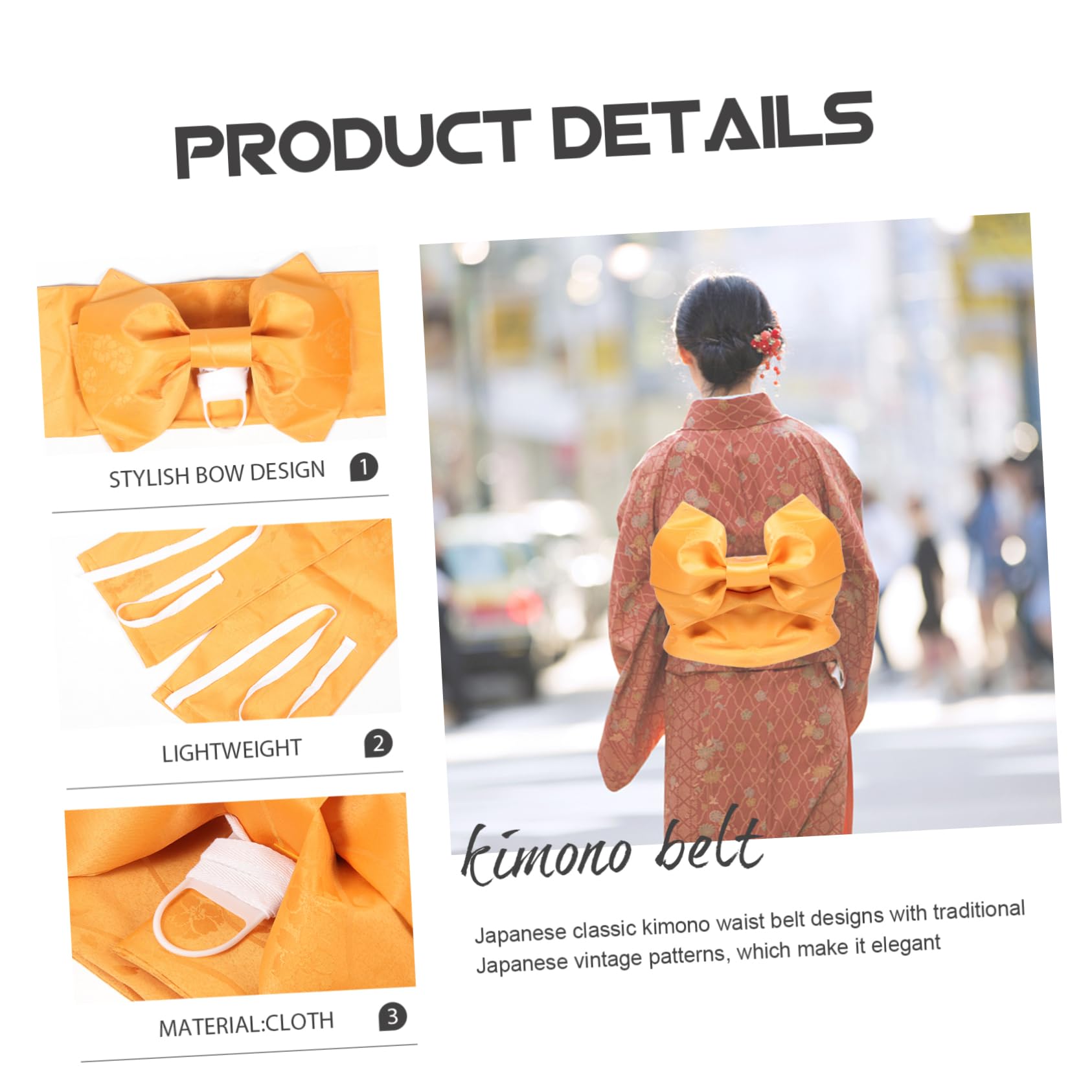 2piezas Cinturón De Kimono Japonés Con Lazo Elegante Para Mujer Cinturón De Waist Wrap Para Vestidos Accesorio De Moda Para Cosplay y