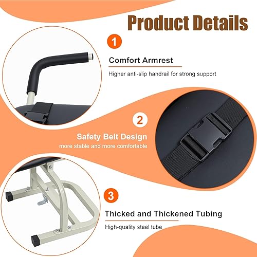 Miniatura 9 de Cama de tracción cervical y lumbar para terapia física en el hogar, estirador de cuello portátil con reposacabezas ergonómico y soporte para pies