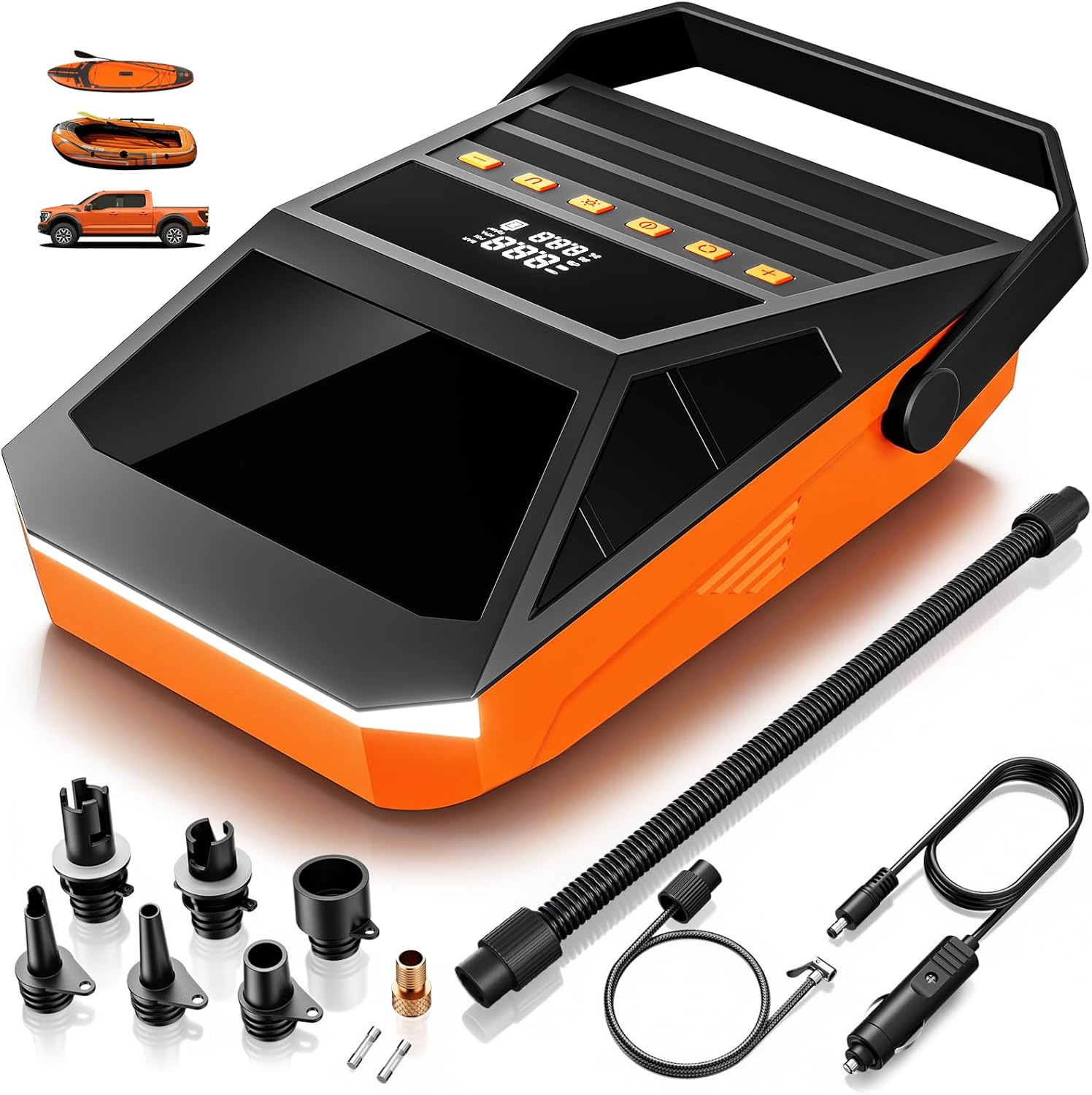 50PSI Paddle Board Electric Pump - Portable High Pressure SUP Pump with Inflation & Deflation, Auto-Off, and 12V DC Car Connector, Suitable for Stand Up Paddleboard/Kayak/Boats/Car/Bicycle