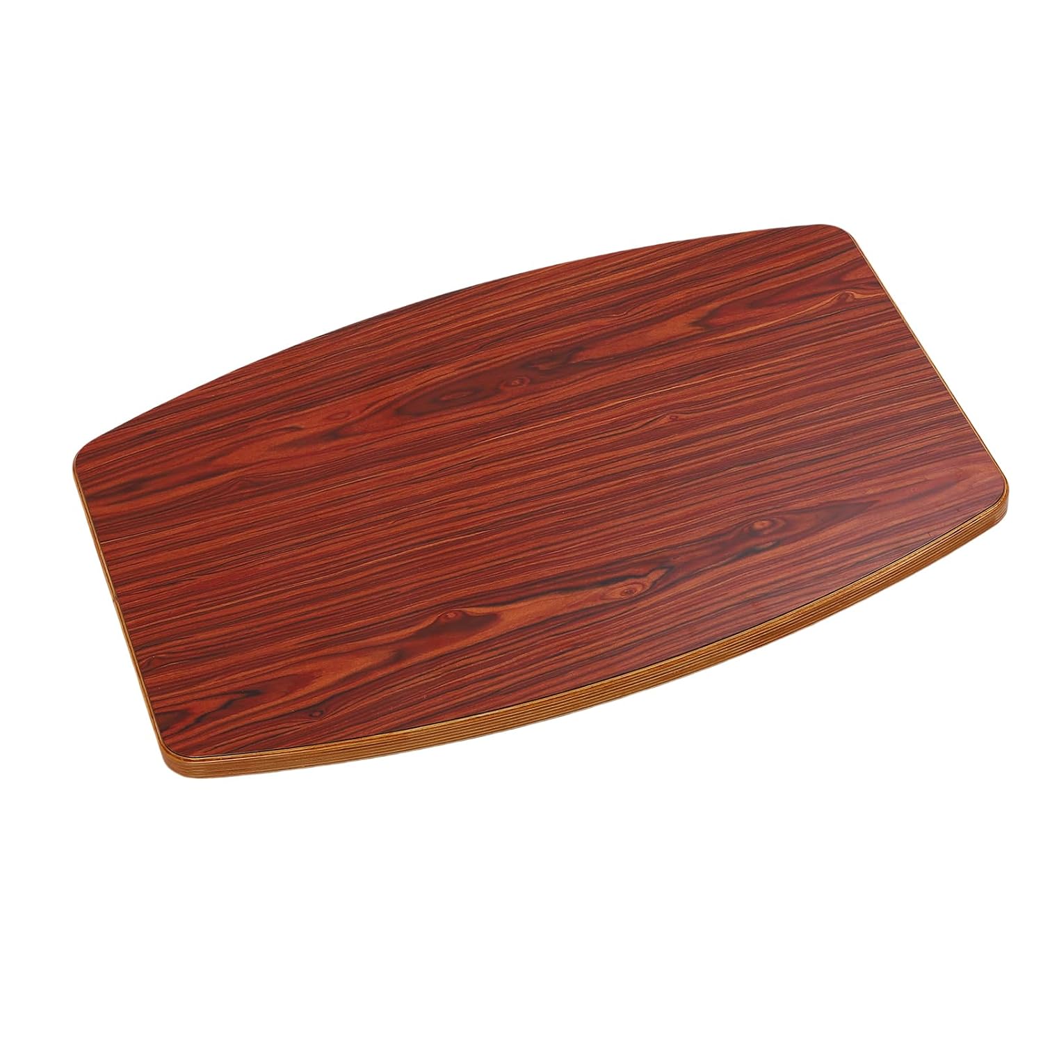 Focket Marine Tabletop, 600x400x20mm High Gloss Fire Proof Red Rosewood Boat Deck Table Panel with Metal Hand Sealed Design for RV Trailer Ship Yacht Deck Furniture