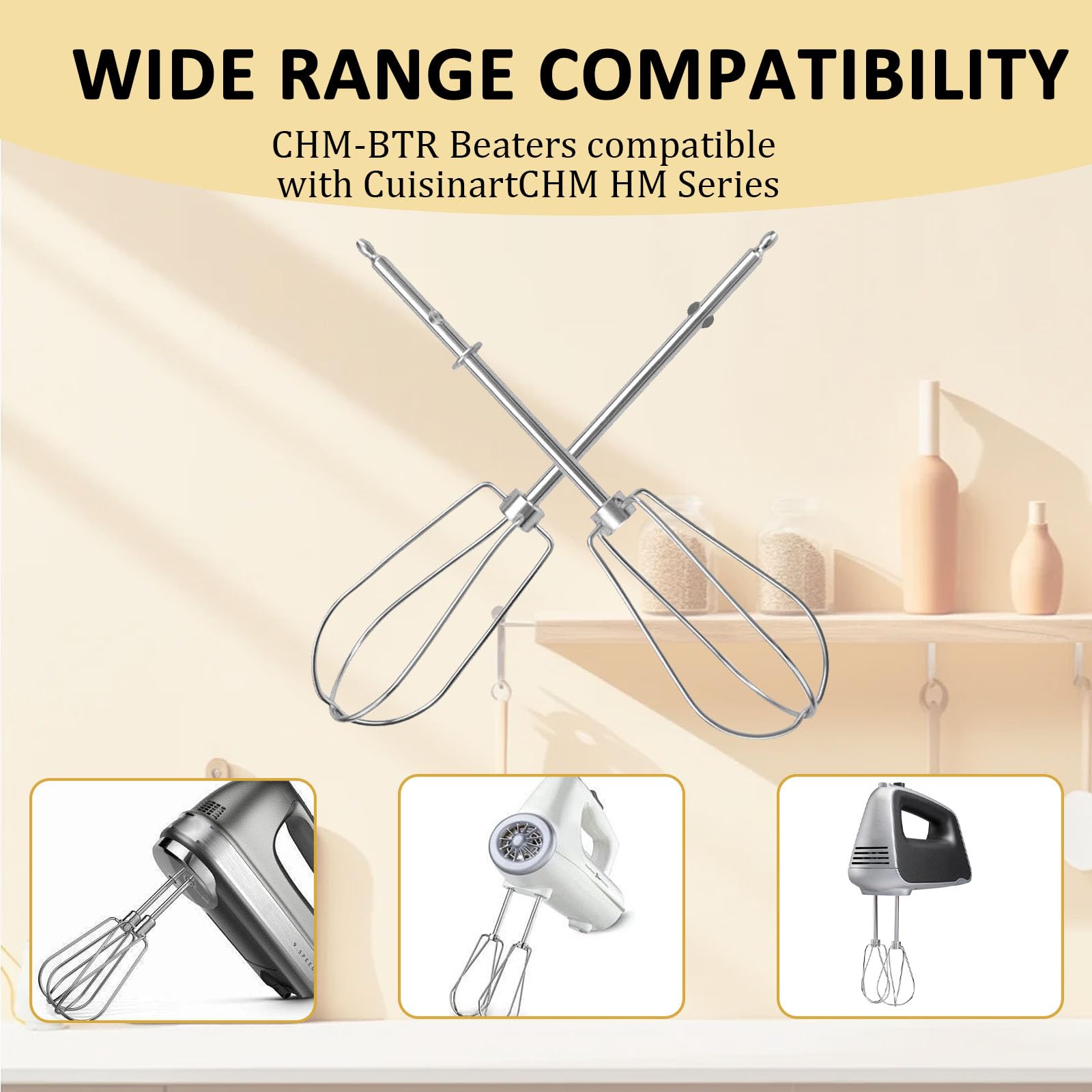 2 Stück Rührstäbe für Handmixer,Rührbesen für Handmixer,Ersatz Schneebesen,Ersatz Edelstahl Schneebesen Zubehör,Schlagbesen Handrührer für Küchenmaschine,Universelles Schneebesen Zubehör