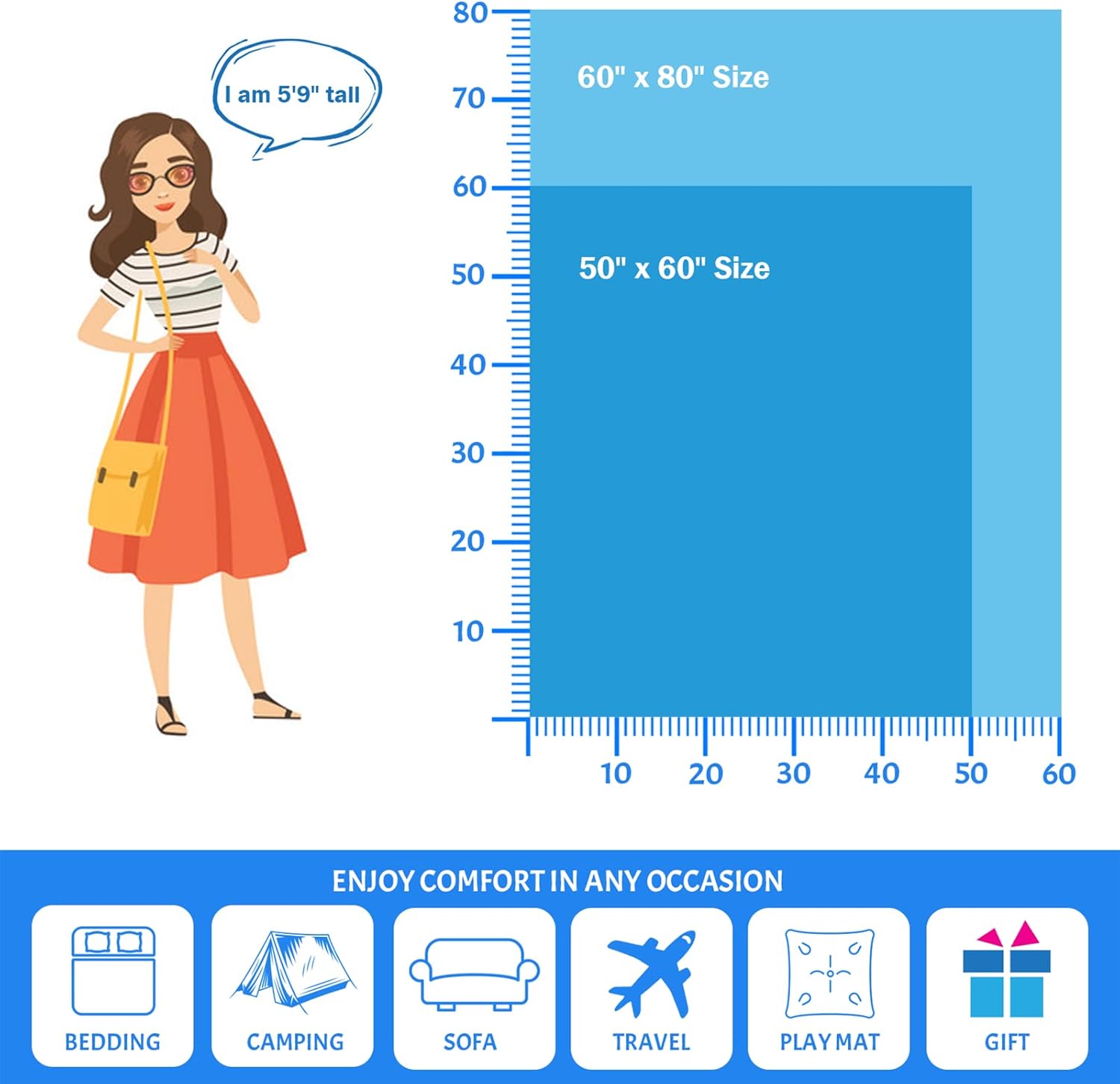 Throw Blanket French Bulldog Dog Blankets Fuzzy Fleece Soft Blanket Cozy Warm Travel Blanket for Couch Sofa or Bed, Dogs Lover Gift, 50 x 60 Inch - Image 7