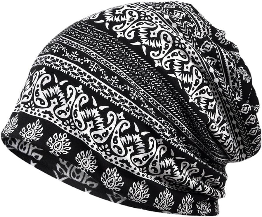 Jemis Printed Stretch Slouchy Multi-Functional Headwear for Hats Beanie Cap and Scarf