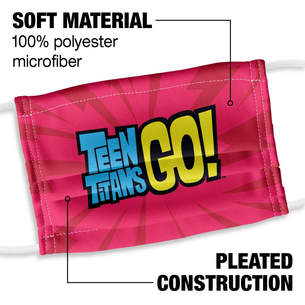 Popfunk Teen Titans Go! Kids Logo Pattern 1-Ply Reusable Face Mask Covering with Adjustable Nose Wire