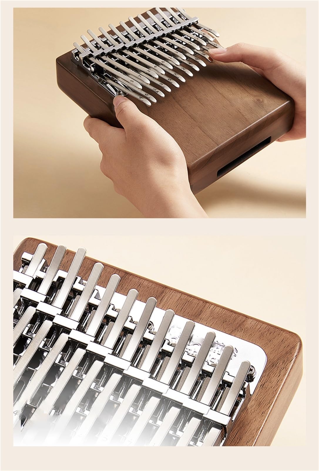 24 nutowa Gitara Kalimba Z Podwójną Warstwą Wzmacniacza Kciukowego Dla Początkujących Kalimba