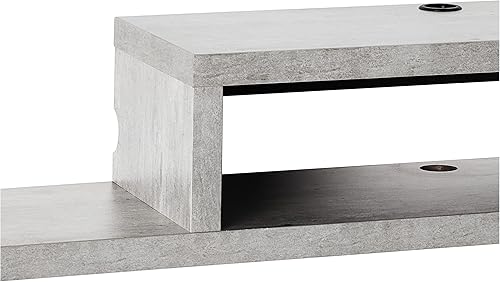 Miniatura 35 de Martin Furniture - Consola flotante asimétrica para TV, para montarse en la pared. Skyline Nogal,Banco Burba,Gris Stone,Nogal Colombino