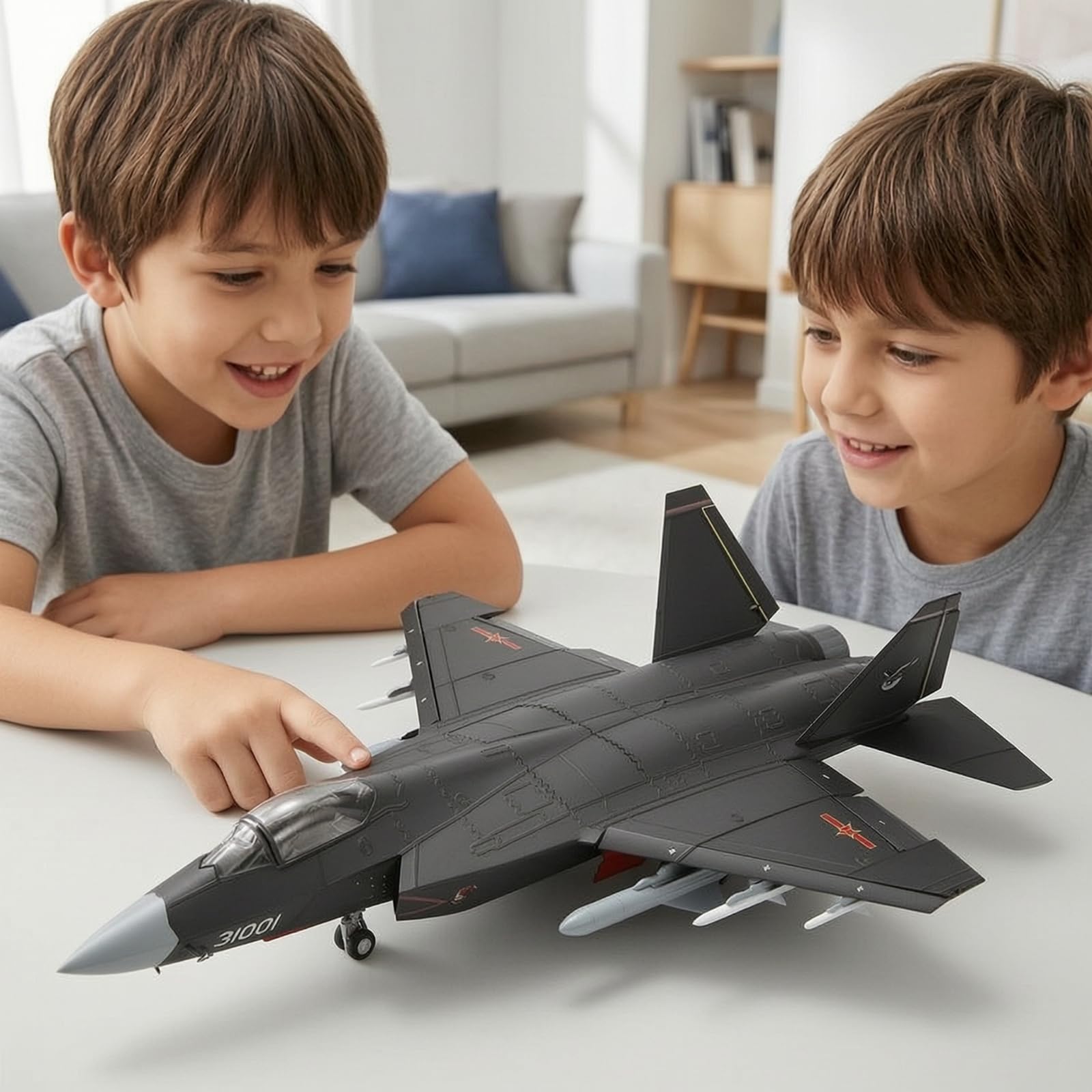Colcolo Aereo Modello Caccia a Reazione Jet Militare Maquette Miniatura Collezione in Lega di Metallo con Finitura E Realistica Adatta per Ufficio Scrivania Libreria Esposizione