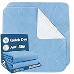 Bed Pads Washable Waterproof(2 Pack, 34 x 36), Washable and Reusable Incontinence Chuck Pads Anti Slip Pee Pads Underpad Sheet Protector for Adults, Elderly, Kids, Toddler and Pets, Blue