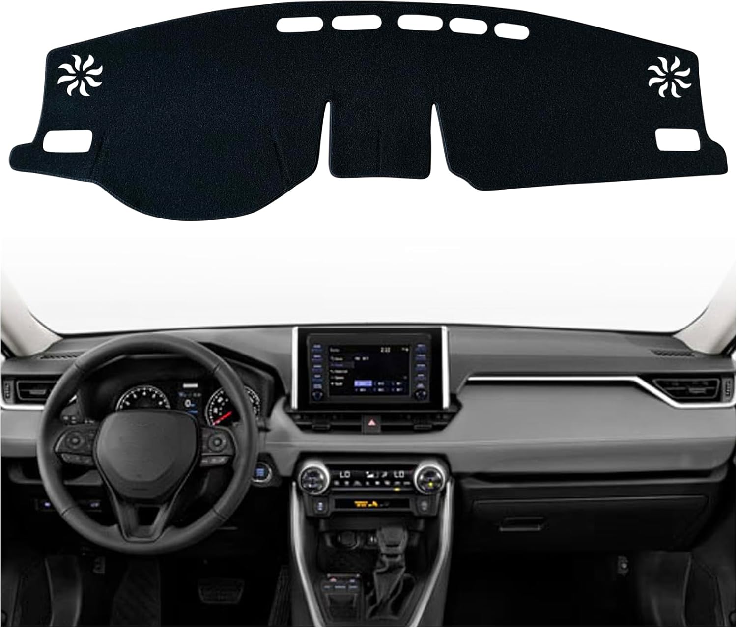 Dash Mat Cover Custom Interior Center Console Compatible with Toyota RAV4 SUV 2019 2020 2021 2022 Dashboard mat Covers Accessories (2019-2022)