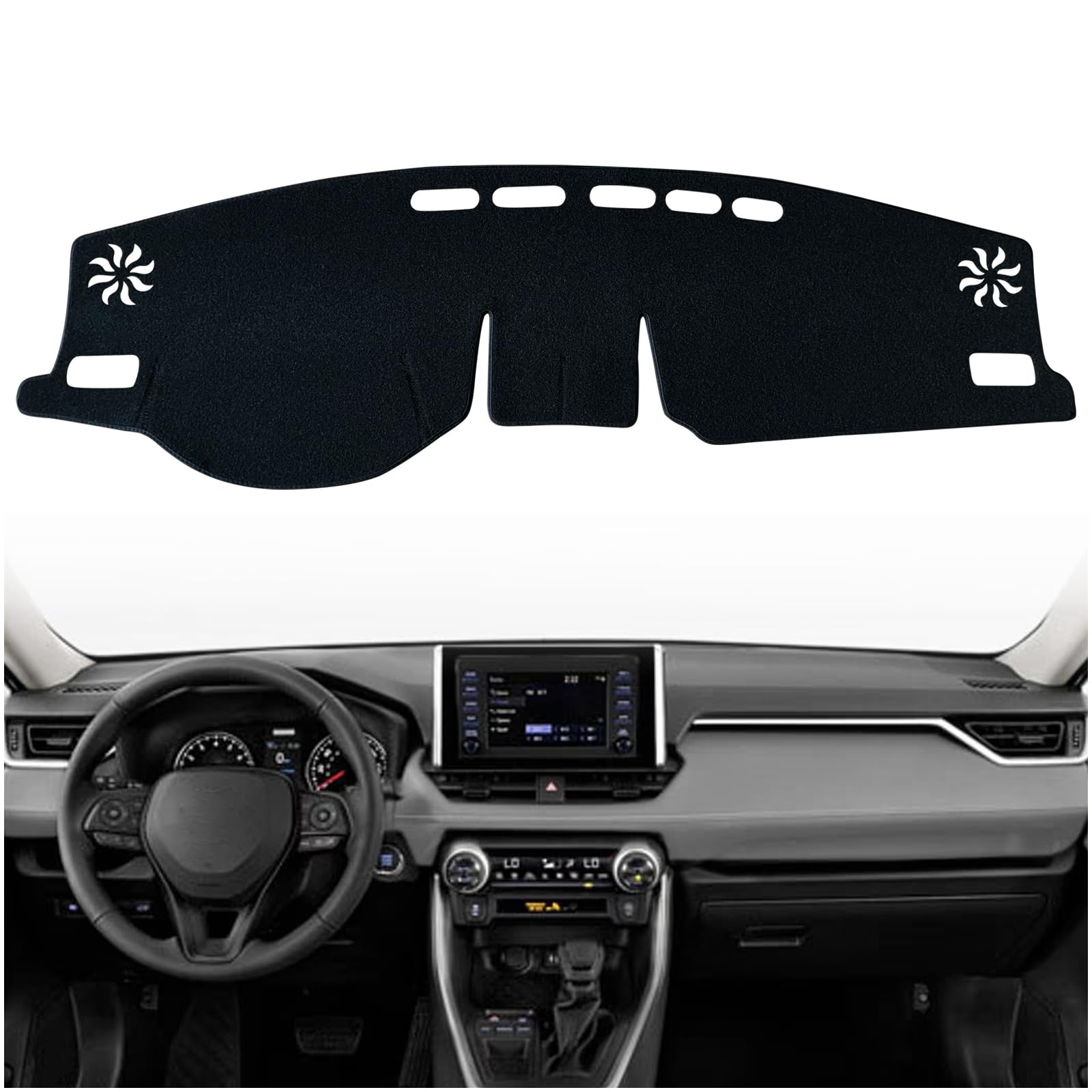 Dash Mat Cover Custom Interior Center Console Compatible with Toyota RAV4 SUV 2019 2020 2021 2022 Dashboard mat Covers Accessories (2019-2022)