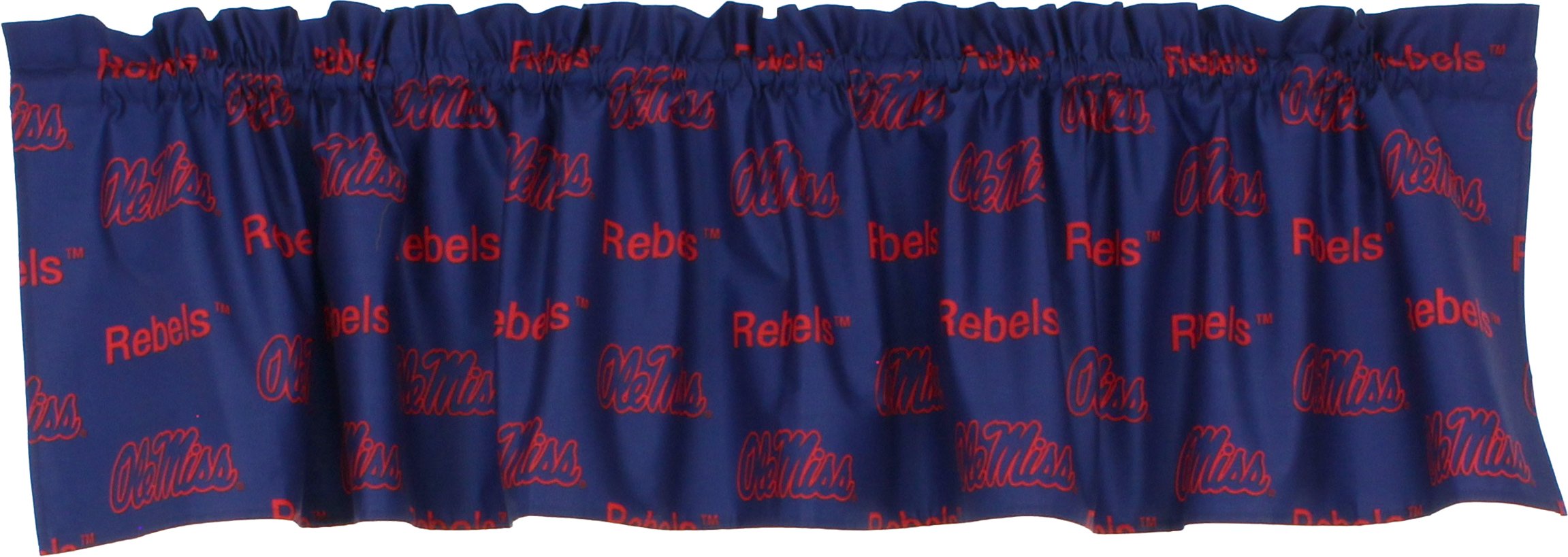 College CoversCurtain Valance, 84 in x 15 in, Ole Miss Rebels