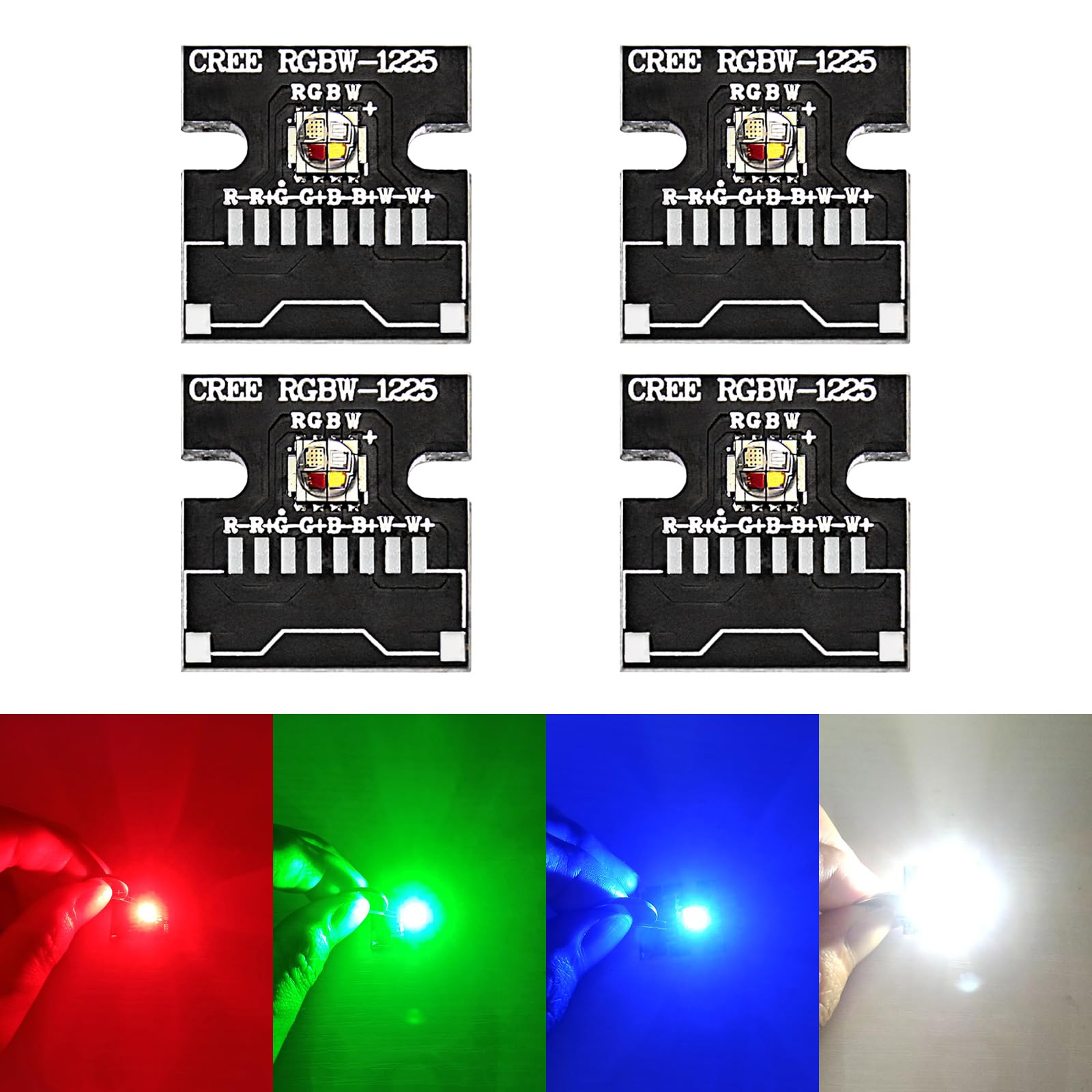 LedWekei Led Chip Bulb 12W RGBW 4 IN1 High Power Led Beads,LED Module Pixels Light Little LEDs Lampon Aluminum Heat Sink PCB Board, Led Bulb Cob for Pinspot Light Floodlight(Pack of 4)