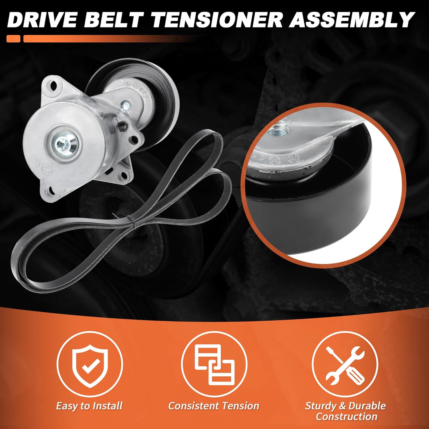 90K-38284B Serpentine Belt Drive Tensioner Kit for Nissan Altima 2007-2013 2.5L L4 Complete Drive Belt Tensioner Component Kit 38284 6PK2235