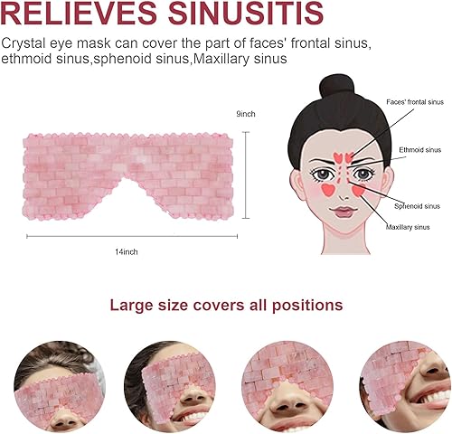 Miniatura 3 de Máscara de ojos de cuarzo rosa y 2 herramientas de gua sha de hongos para cara y cuerpo