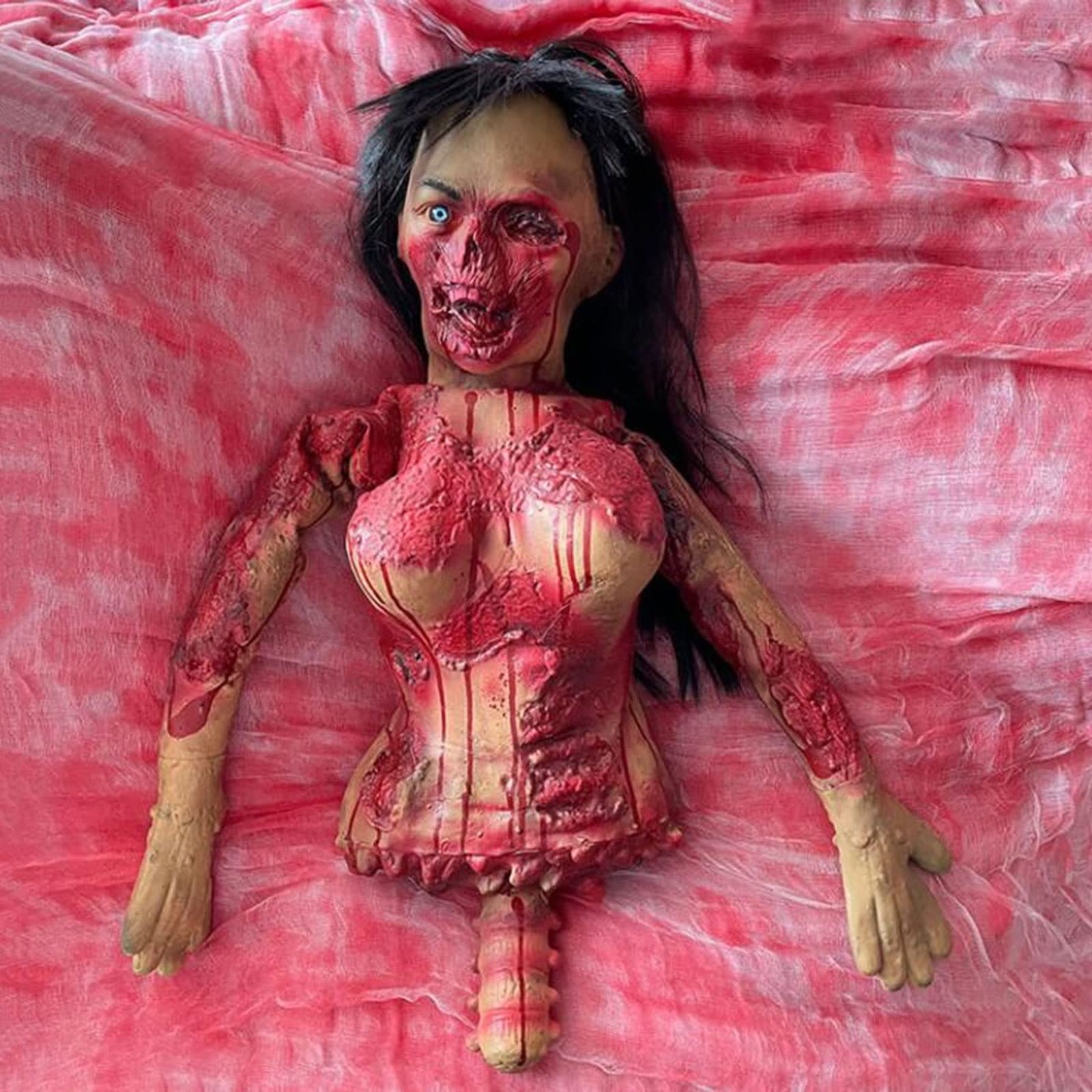 女性  死体  Amazon.co.jp: ハロウィーンの血まみれの恐怖の女性の死体、脱出室の小道具 怖い装飾 お化け屋敷 部屋のレイアウト ダミーの装飾  (Color : Red) : おもちゃ