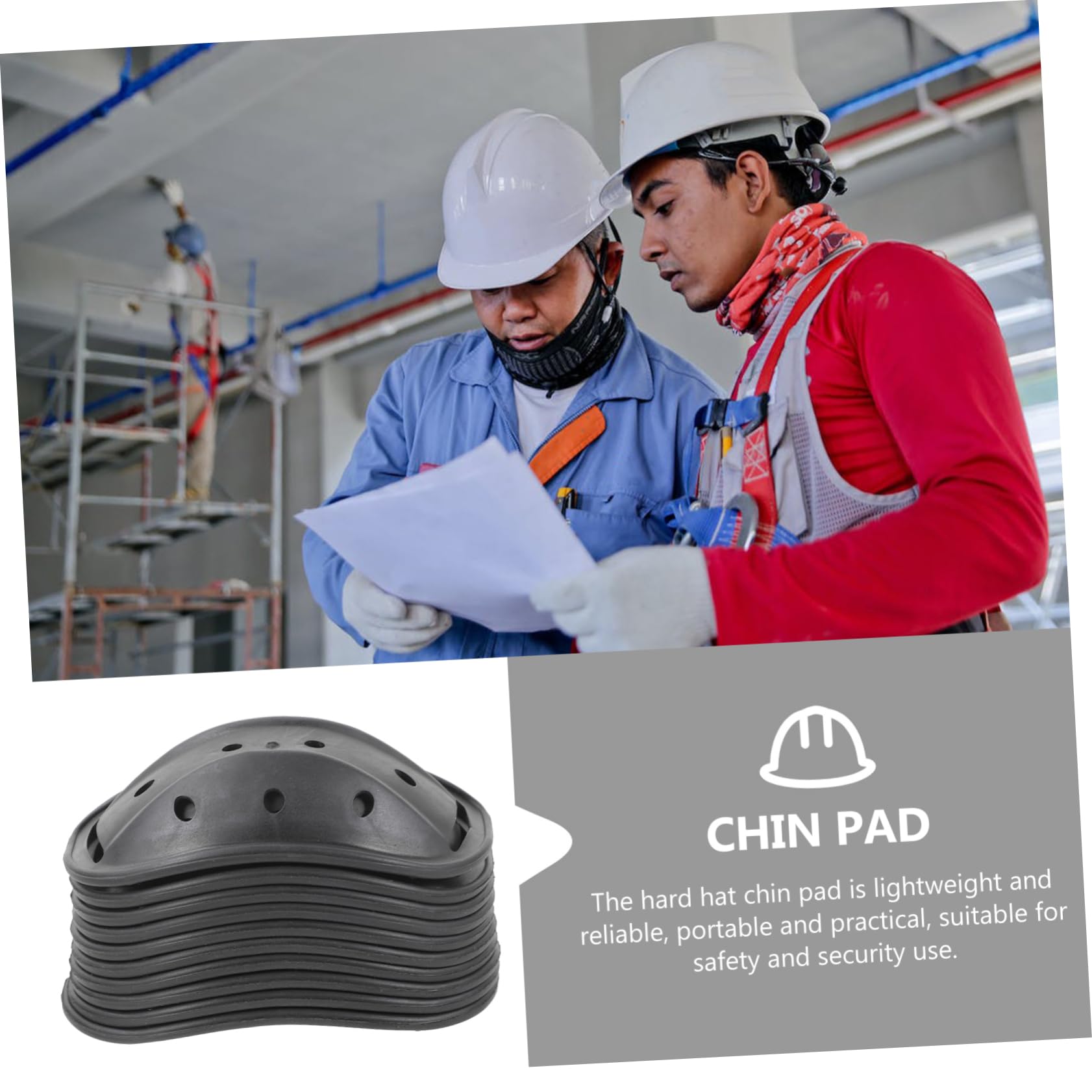 Cabilock 10pcs Hard Hat Chin Pad Easy Install Safety Hat Chain Pad Chin Strap Cover for Helmet