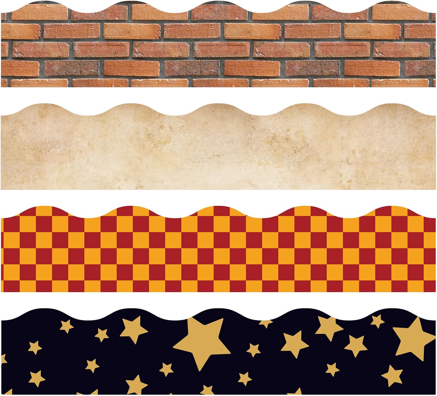Gilprop 80 Pcs 91.8 ft Cartoon Mouse Classroom Bulletin Board Borders Bulletin Board Trim Self Adhesive Scalloped Borders Decorations Stickers for Office School Blackboard Chalkboard Desk