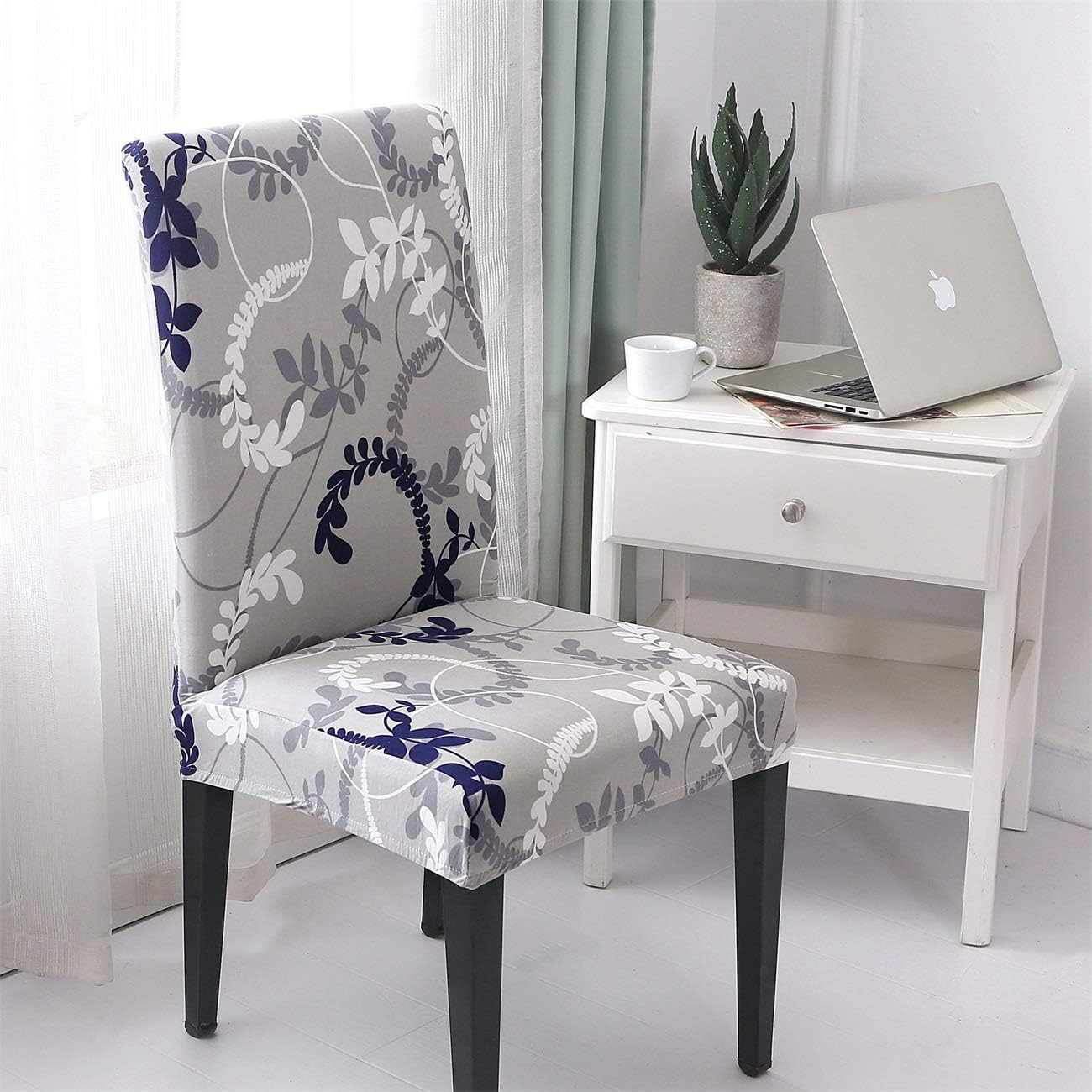 Get Special Price Stretch Dining Chair Slipcover 4pcs Spandex Dining Chair Covers Removable Washable Universal Protector Cover Seat Slipcover for Hotel Dining Room Ceremony Banquet Wedding Party (Floral Pattern_01)