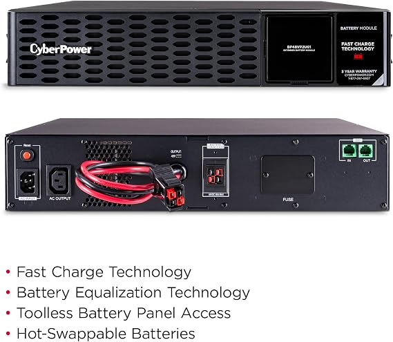 CyberPower BP48VP2U01 Extended Battery Module, 48V/60A, 2U Rack/Tower, UL Certified