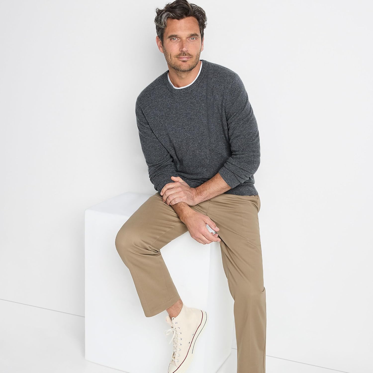 Lands' End Men's Fine Gauge Cashmere Sweater - Image 2
