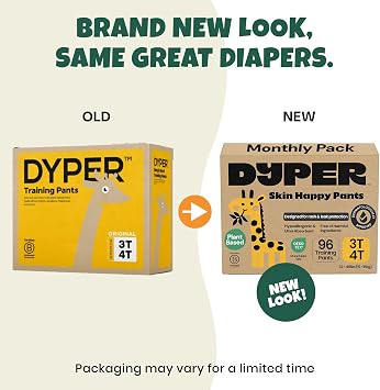 DYPER Toddler Training Pants 3T-4T for Boys & Girls Hypoallergenic, Unscented, Plant-Based & Perfect for Sensitive Skin, Leakproof Potty Training Pants for Day & Overnight Protection