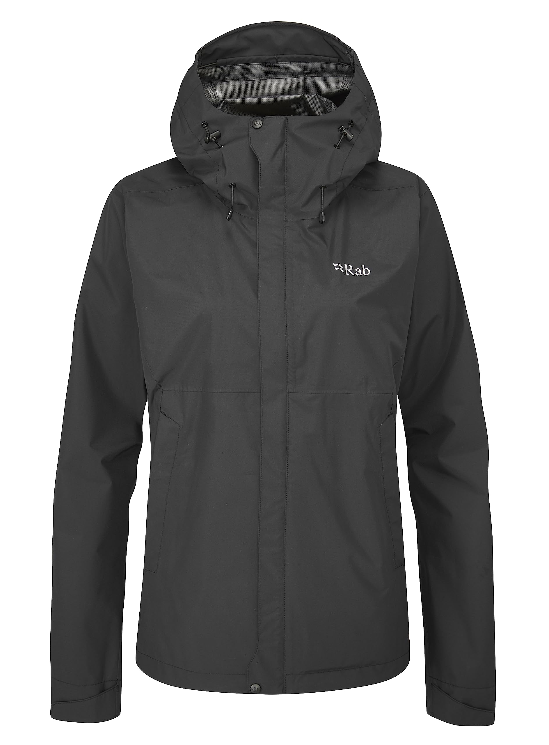Rab Women's Downpour Eco Waterproof Breathable Jacket for Hiking, Trekking, & Climbing - Black - 14