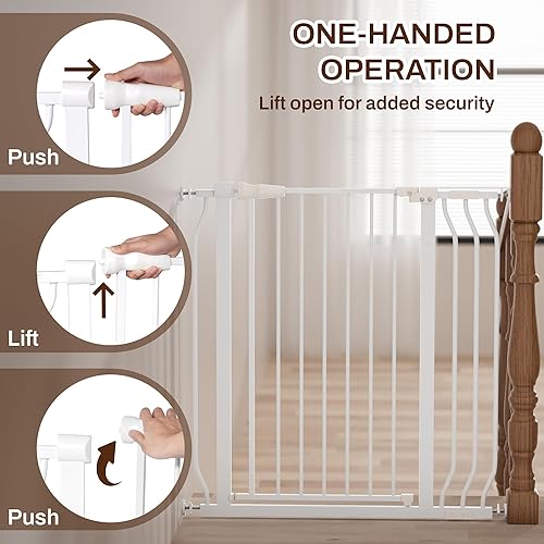 Miniatura 2 de ELEVON Puerta de bebé para puertas de escaleras, puerta de seguridad para mascotas con funciones de cierre automáticomantenimiento, se adapta a