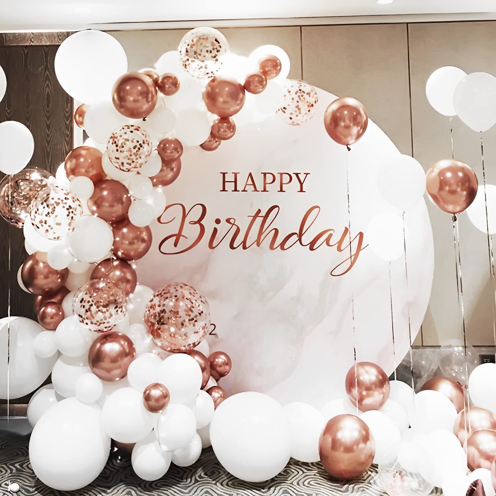 50 Palloncini in Lattice 13″ Glossy Buon Compleanno Rose