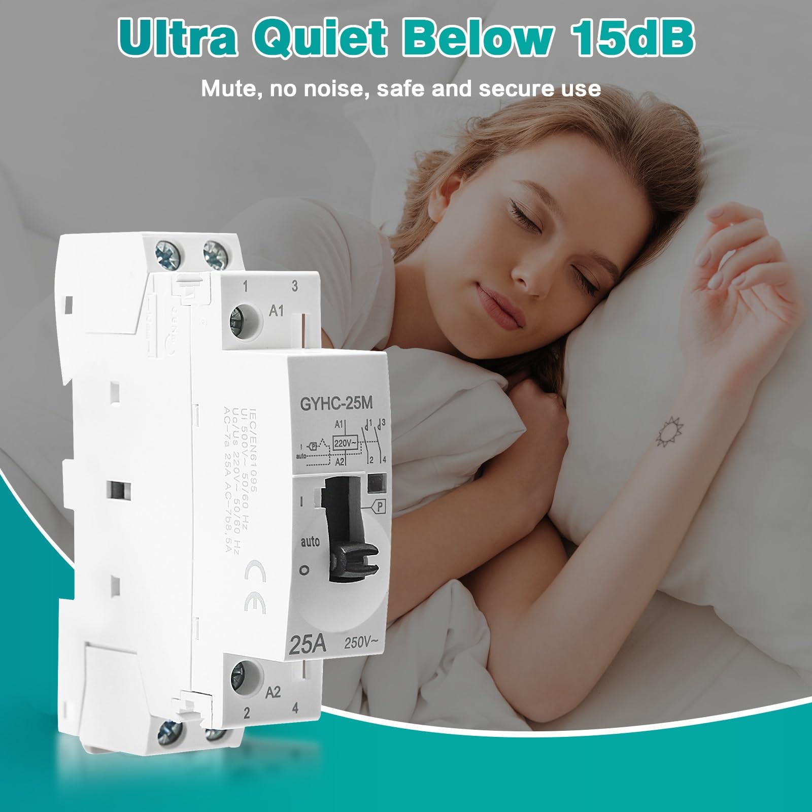 JOYELAC AC Schütz 25A 220V - Leiser Stromschütz Für Haushalt Mit DIN-Schienenmontage