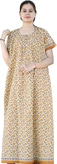 SHREE BALAJI MAXI Women's 100% Floral Print Nighty/Night Gown/Nightwear/Nightdress with Front Buttons Price In India